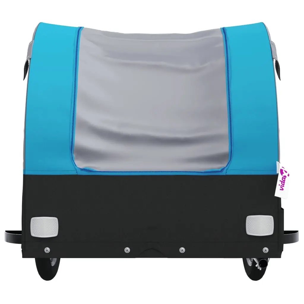 Bicycle Cargo Trailer Iron Frame Blue 45kg Load Capacity Accessory