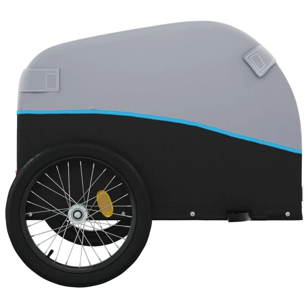 Bicycle Cargo Trailer Iron Frame Blue 45kg Load Capacity Accessory