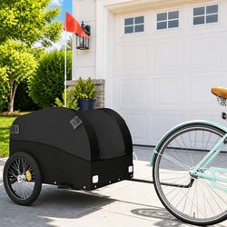 Bike Trailer Black Heavy Duty Cargo Hauler 45kg Load Capacity Bicycle Tow