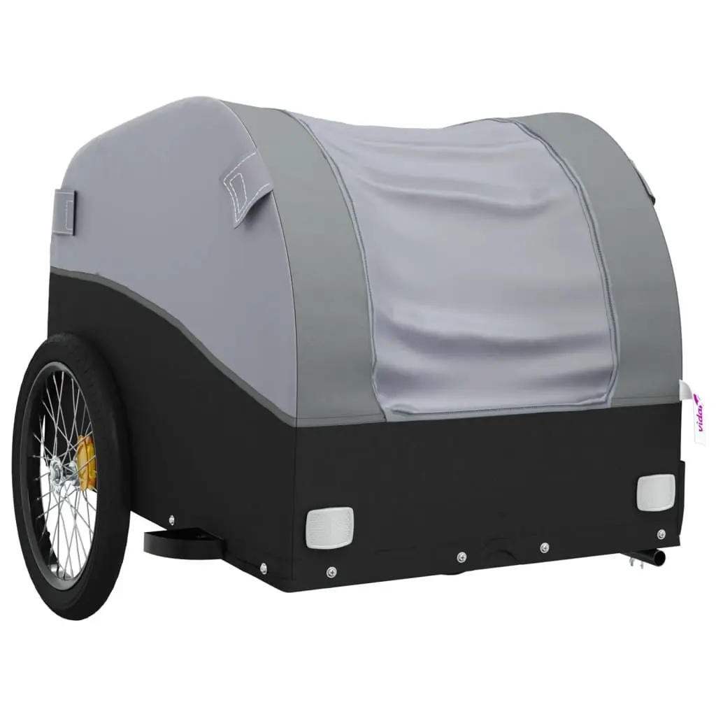 Bike Trailer Iron Grey Cargo Cart 45kg Load Capacity