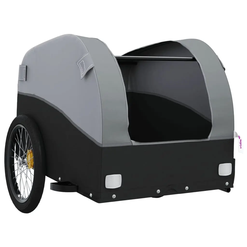 Bike Trailer Iron Grey Cargo Cart 45kg Load Capacity