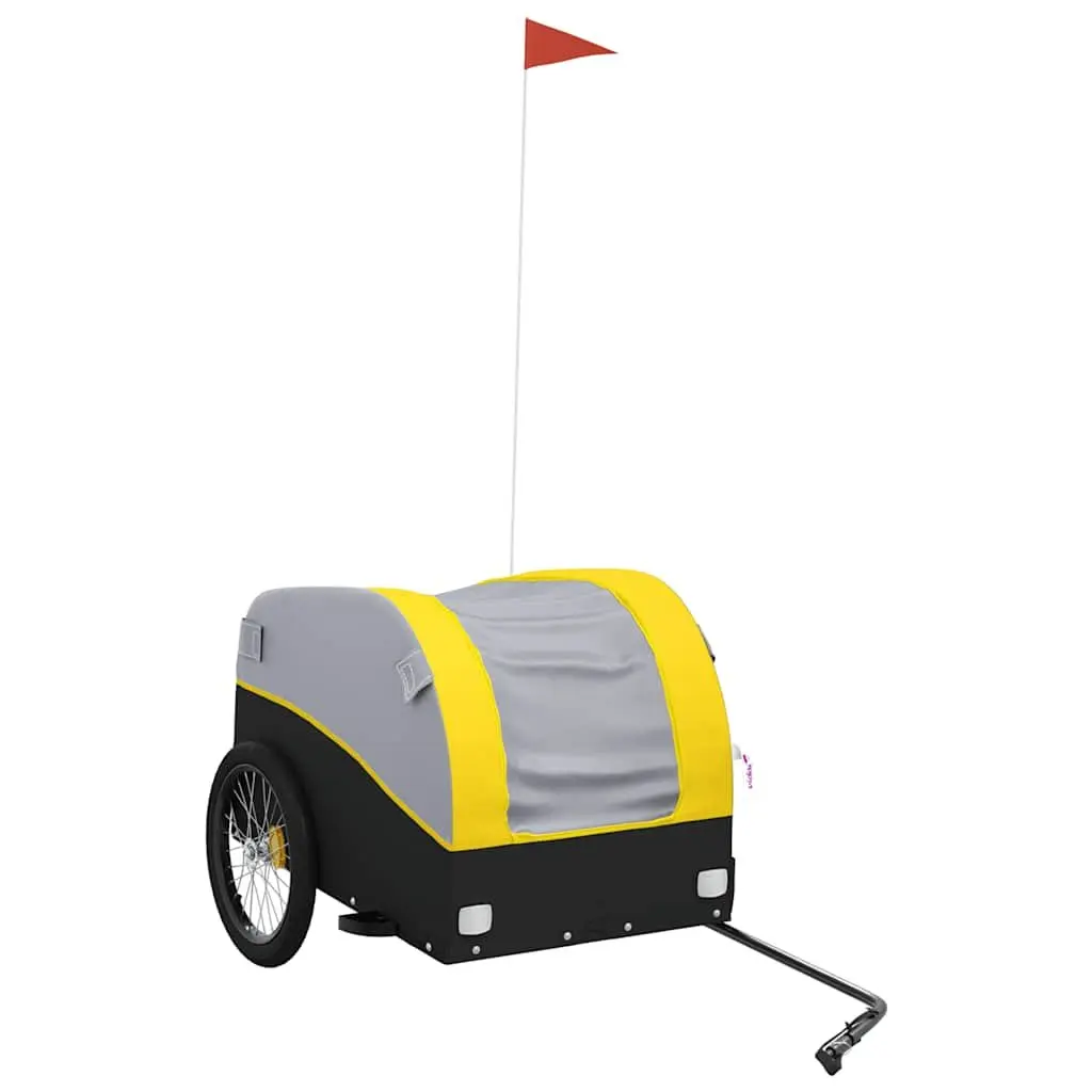 Bike Trailer Iron Yellow Cargo Cart 45 kg Load Capacity