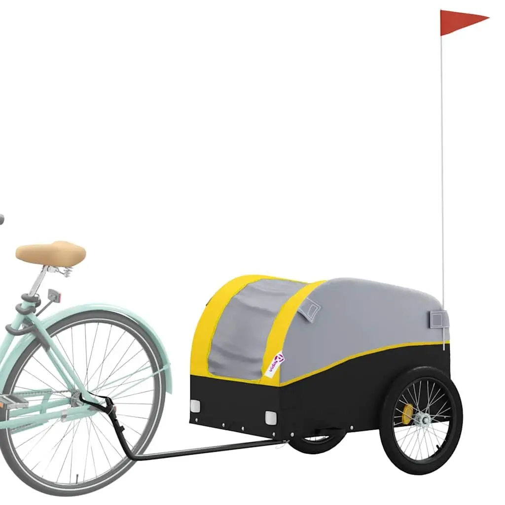 Bike Trailer Iron Yellow Cargo Cart 45 kg Load Capacity
