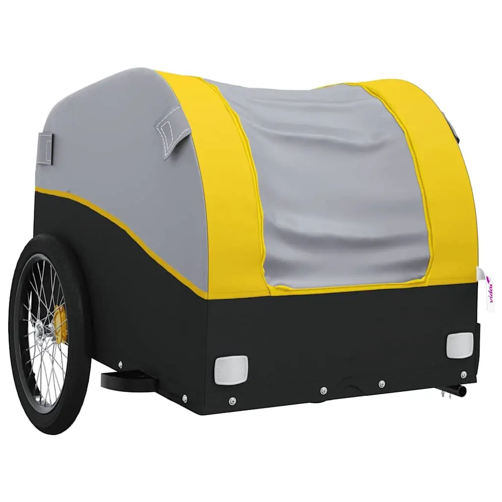 Bike Trailer Iron Yellow Cargo Cart 45 kg Load Capacity