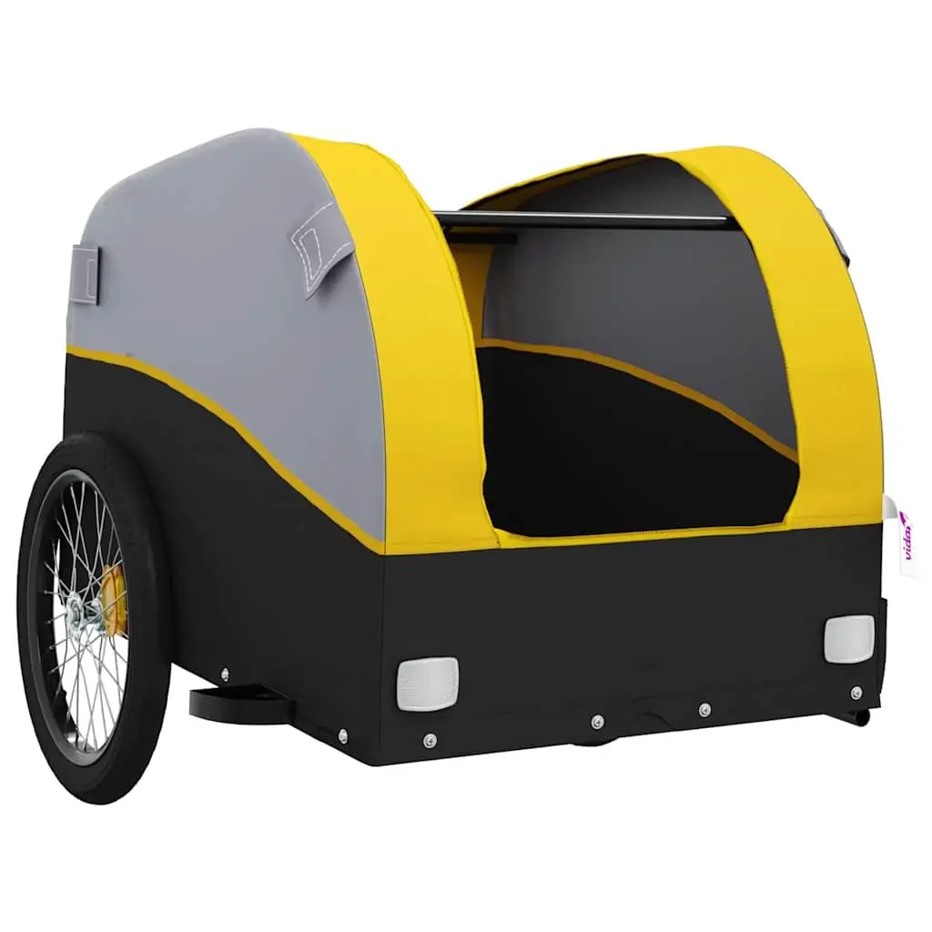 Bike Trailer Iron Yellow Cargo Cart 45 kg Load Capacity
