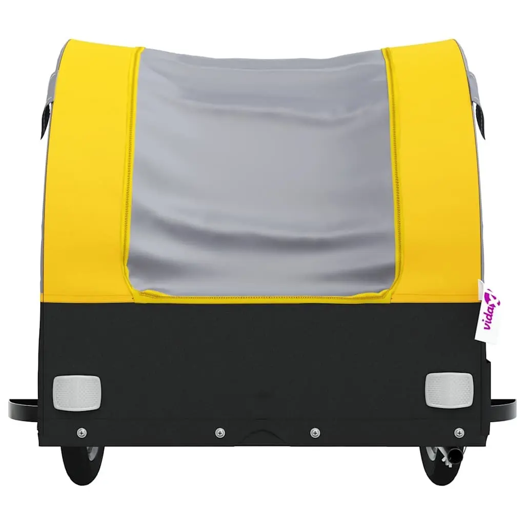 Bike Trailer Iron Yellow Cargo Cart 45 kg Load Capacity