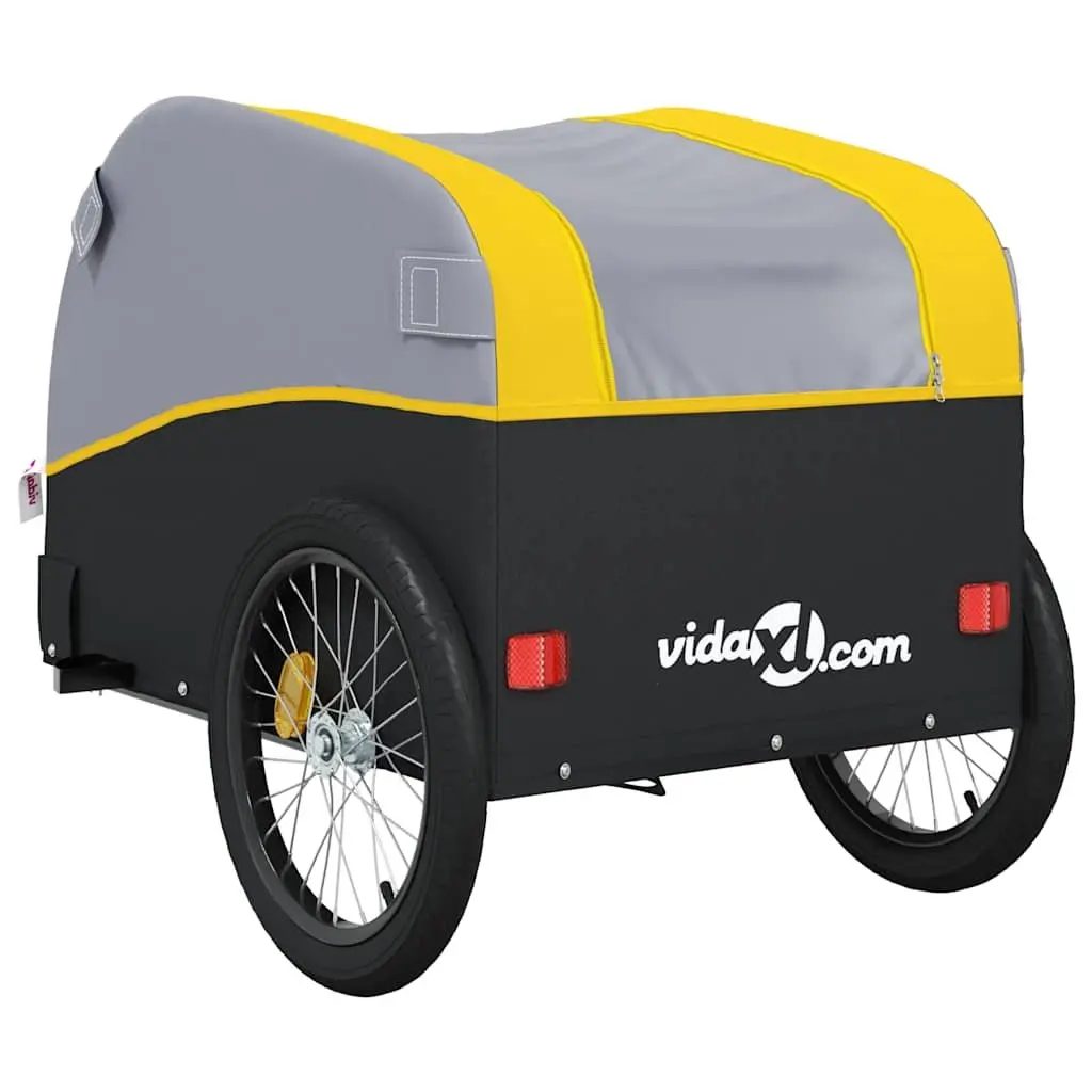 Bike Trailer Iron Yellow Cargo Cart 45 kg Load Capacity