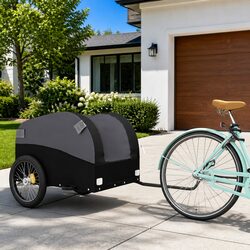 Heavy Duty Black Bike Trailer for 45kg Cargo