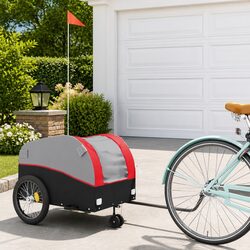 Heavy Duty Red Iron Bike Trailer for Cargo Transport