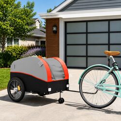 Orange Iron Bike Trailer with 45kg Load Capacity