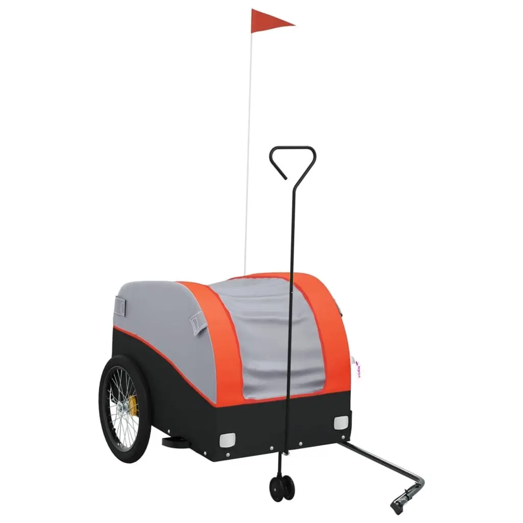 Bicycle Cargo Trailer Iron Orange 45kg Load Capacity