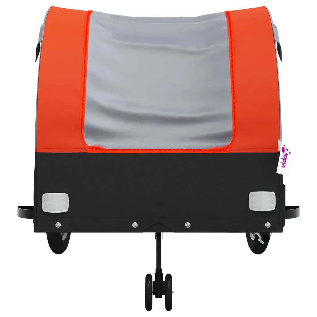 Bicycle Cargo Trailer Iron Orange 45kg Load Capacity