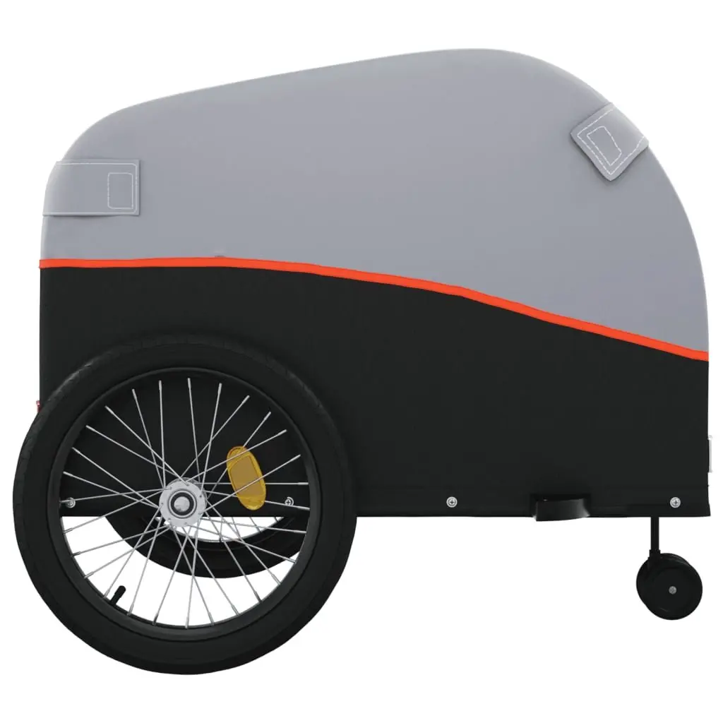 Bicycle Cargo Trailer Iron Orange 45kg Load Capacity
