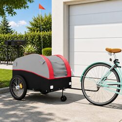 Bike Trailer Iron Heavy Duty 45kg Load Capacity Cycling Cargo Transport