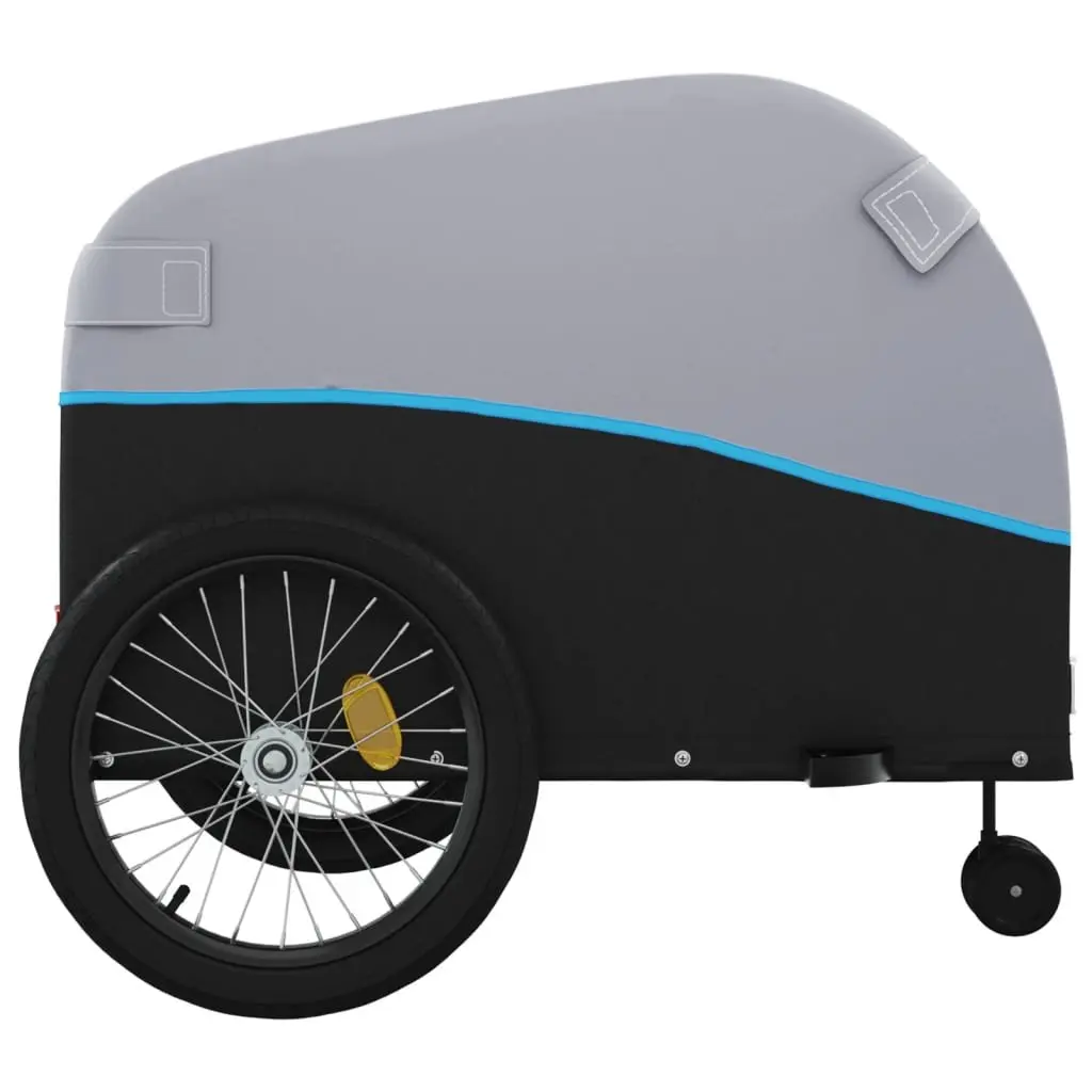 Bike Trailer Iron Heavy Duty Cargo Cart 45kg Load Capacity Blue