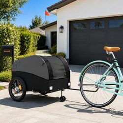Heavy-Duty Black Bike Trailer for 45kg Loads