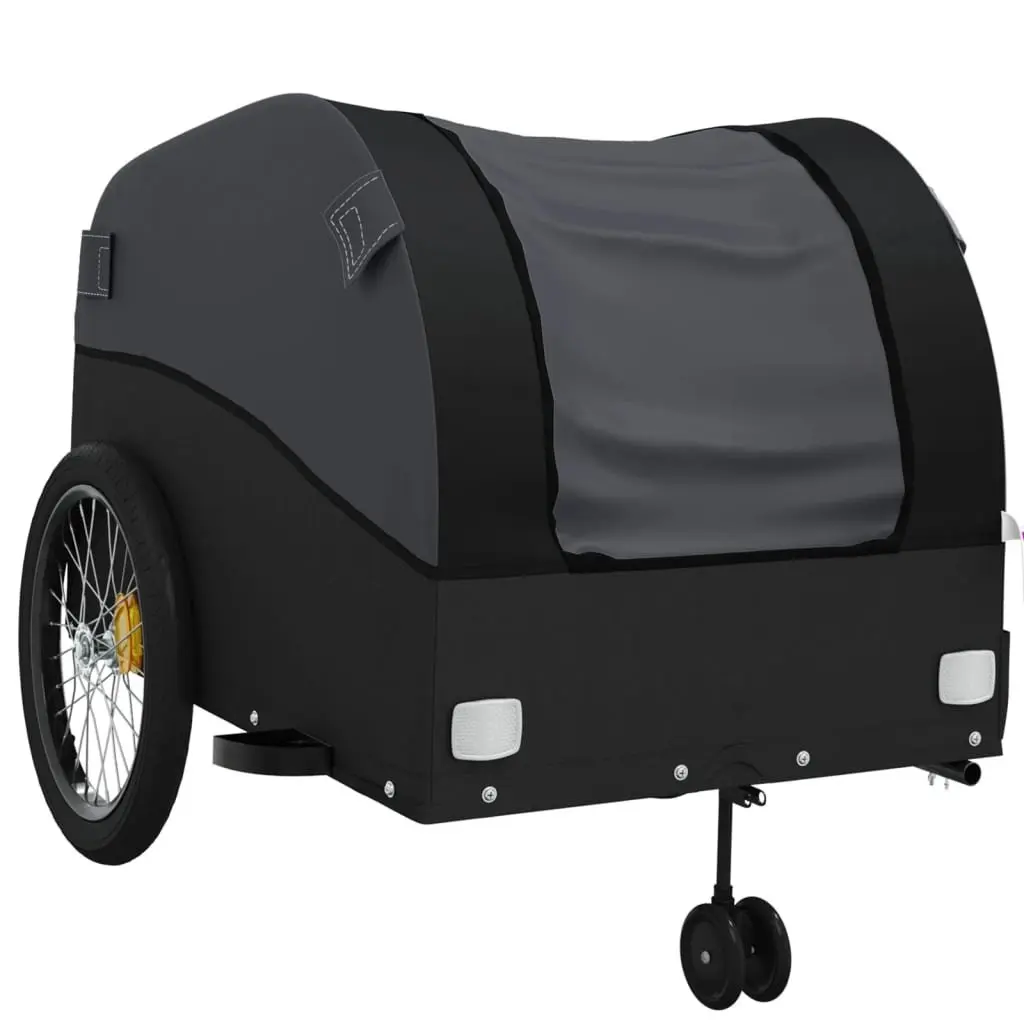 Bike Trailer Iron 45kg Load Capacity Black