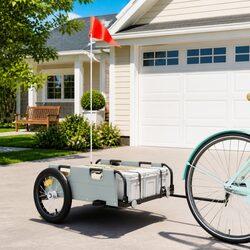 Durable Bike Trailer with Grey Oxford Fabric and Iron Frame