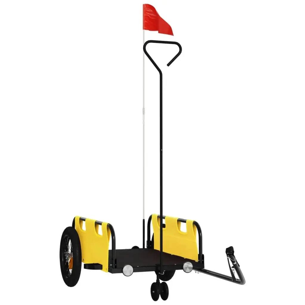 Bike Trailer Oxford Fabric Yellow Iron Frame