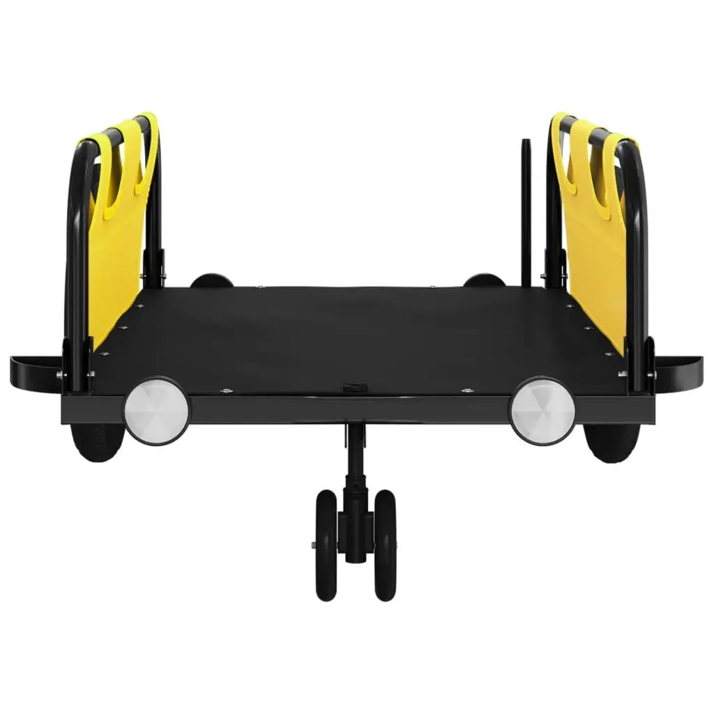 Bike Trailer Oxford Fabric Yellow Iron Frame