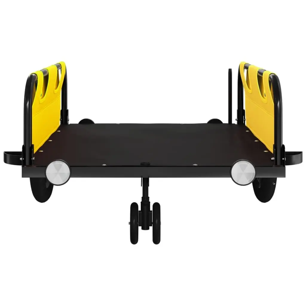 Bicycle Trailer Oxford Fabric Yellow Iron Frame Cargo Cart Transport