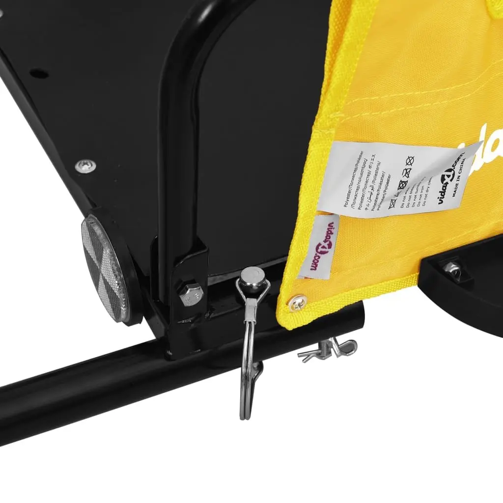 Bicycle Trailer Oxford Fabric Yellow Iron Frame Cargo Cart Transport