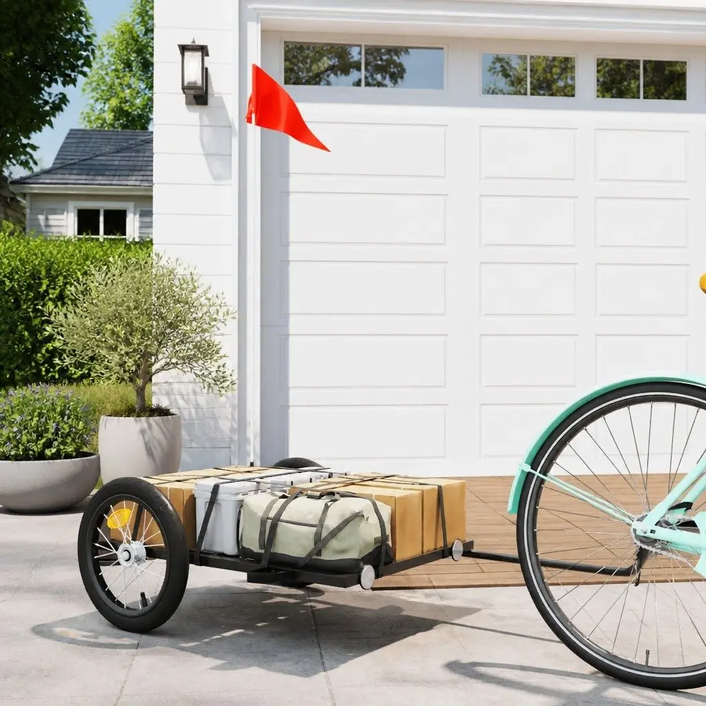 Heavy Duty Black Iron Bike Trailer for Cargo Transport