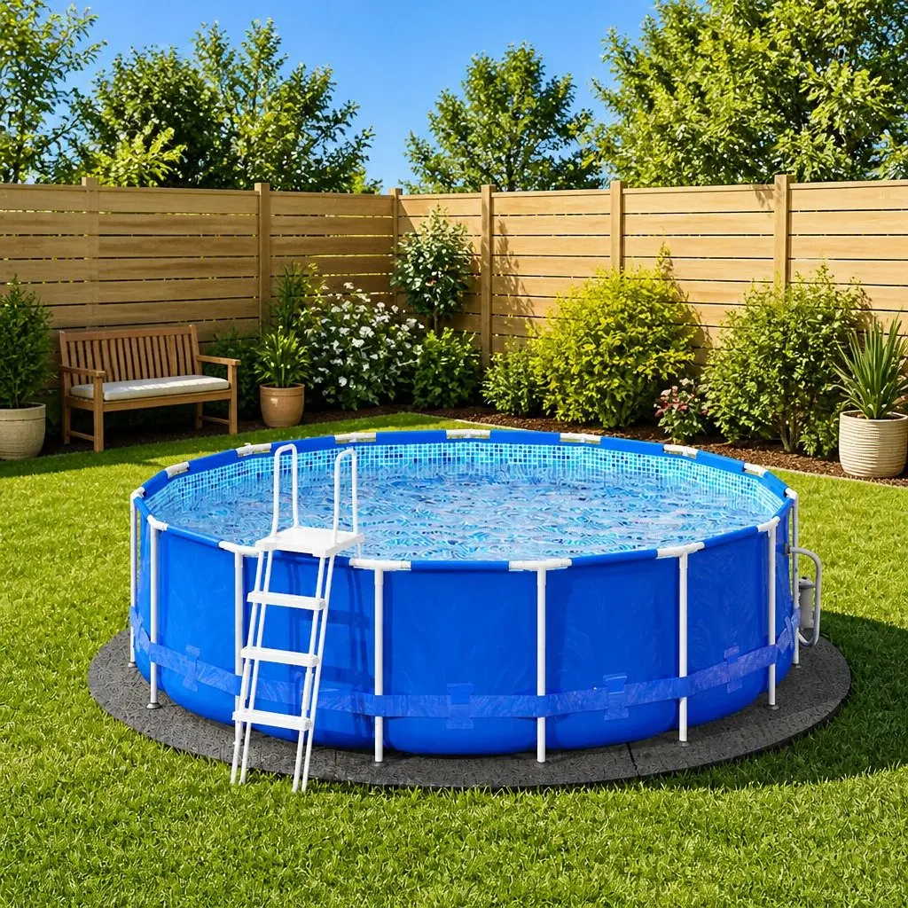 Light Grey Protective Liner Mat for Pools Ø366 cm