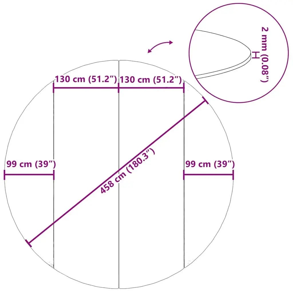 Light Grey Circular Pool Ground Cloth Ø458 cm