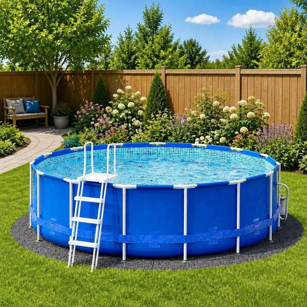 Light Grey Circular Pool Ground Cloth Ø500 cm