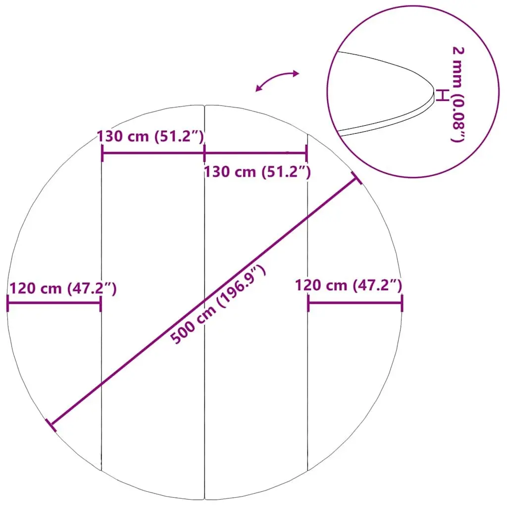 Light Grey Circular Pool Ground Cloth Ø500 cm