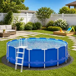 Durable Grey Ø306cm Swimming Pool Ground Cloth Protector