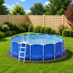 Pool Ground Cloth Light Grey Circular Ø366cm Protective Geotextile Fabric Liner