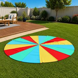 Durable Kids Play Parachute with 16 Handles - 6m