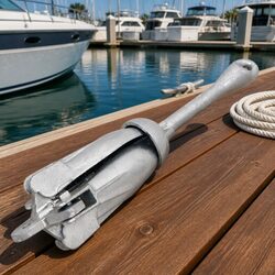 4kg Silver Cast Iron Folding Anchor with 4-Claw Grapnel