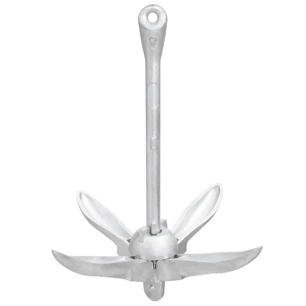 6 kg Silver Cast Iron Folding Anchor for Secure Docking