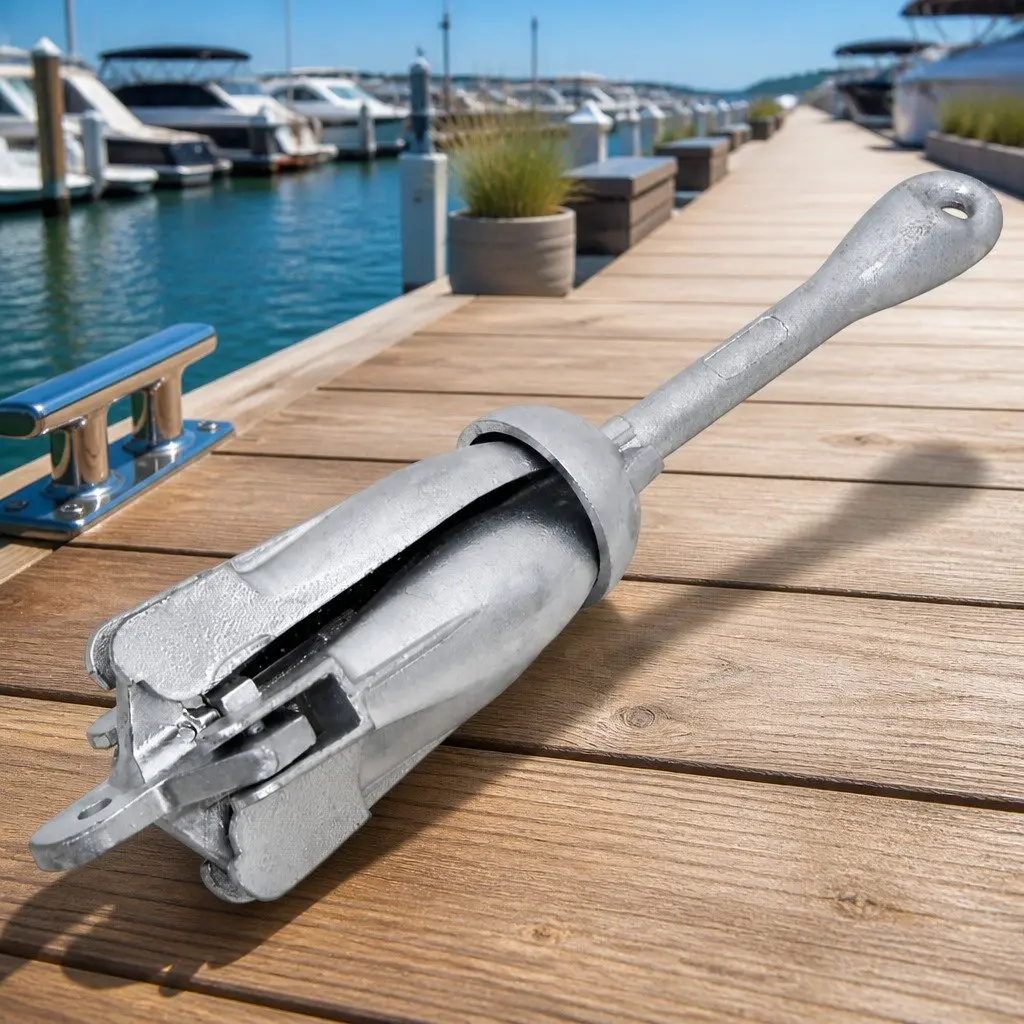 8 kg Silver Cast Iron 4-Claw Grapnel Anchor
