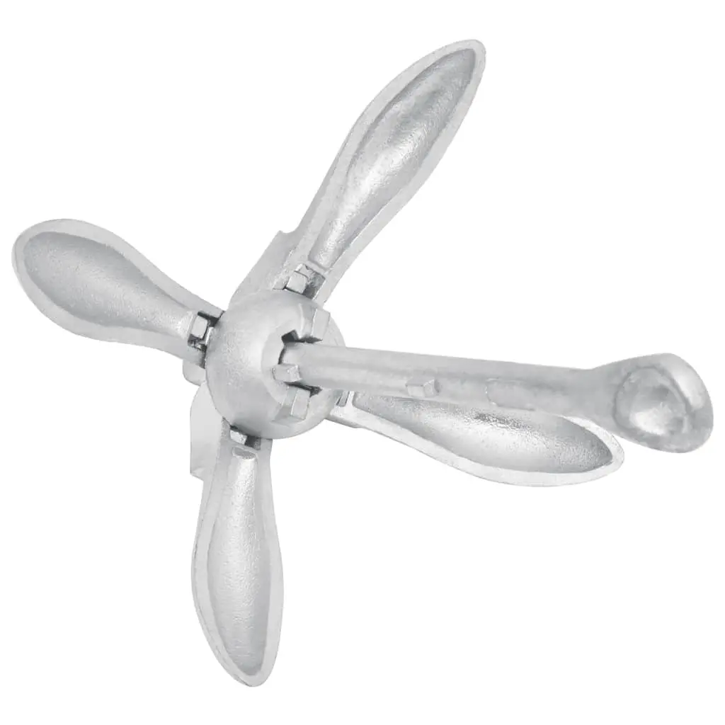 8 kg Silver Cast Iron 4-Claw Grapnel Anchor