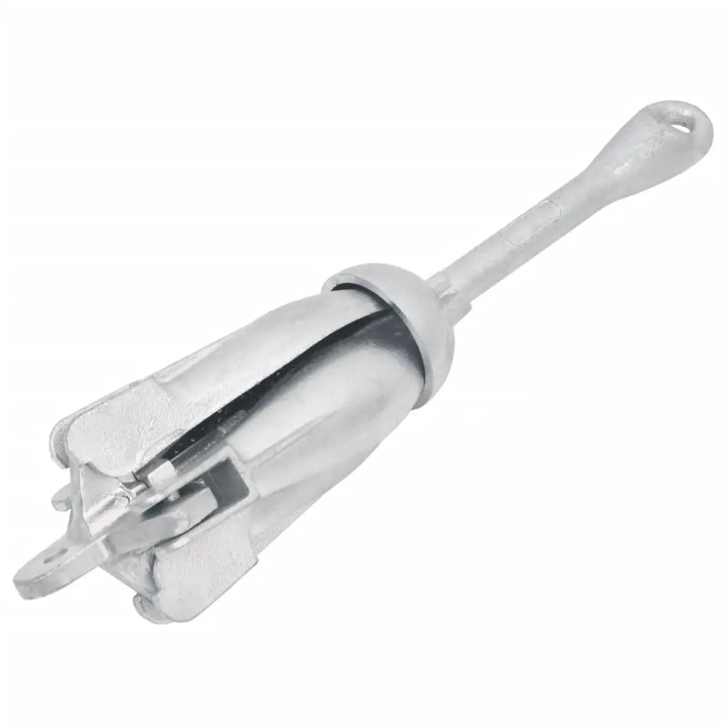Folding Anchor with Rope Silver 6 kg Cast Iron Boat Docking Watercraft