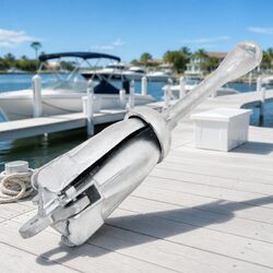 Folding Anchor 3.2 kg Silver 4-Claw Grapnel Docking Boat Watercraft Securing