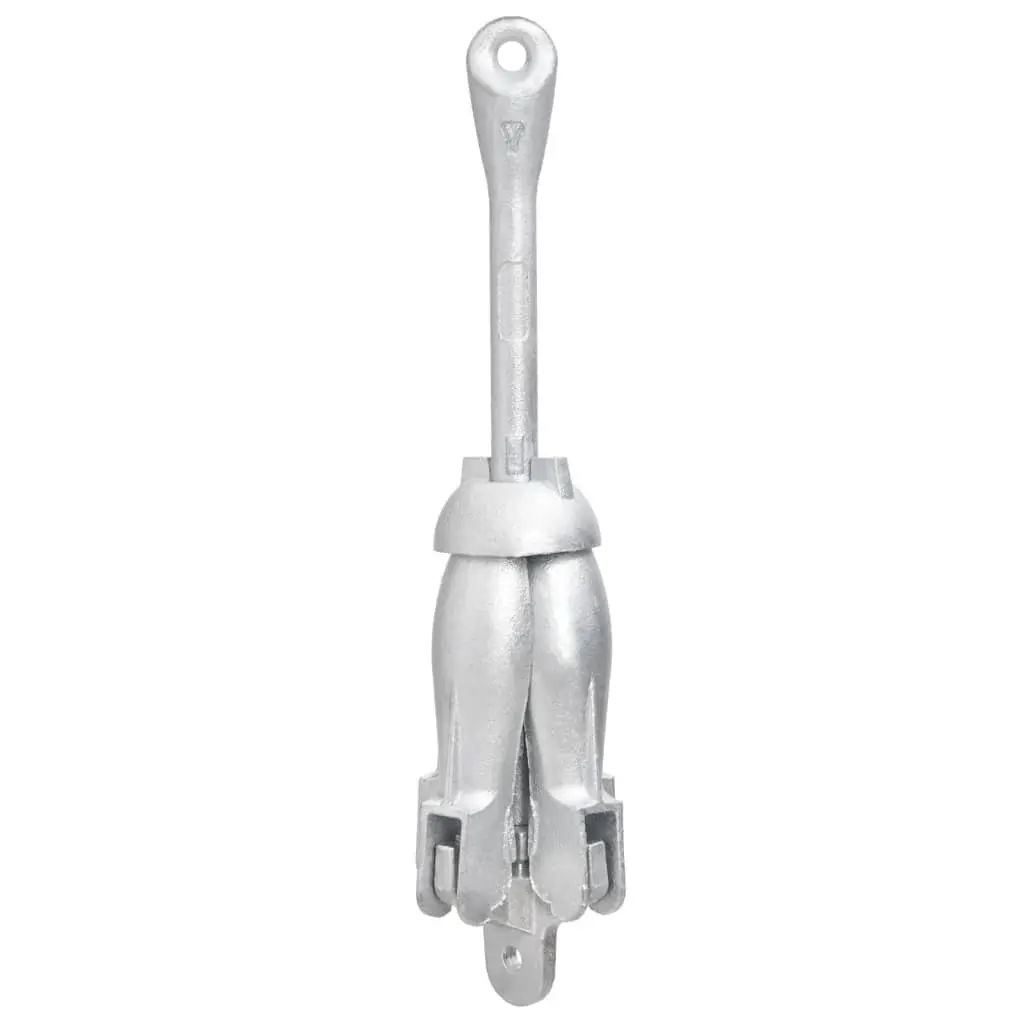 Folding Anchor with Rope 1.5kg Silver 4-Claw Grapnel