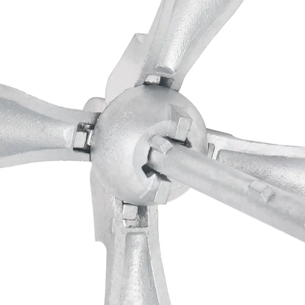 Folding Anchor with Rope 1.5kg Silver 4-Claw Grapnel