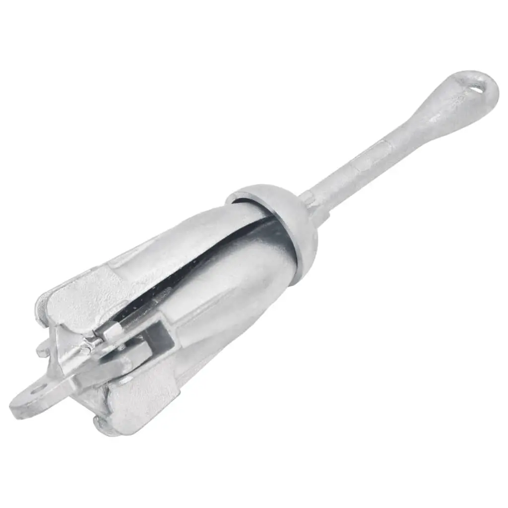 4-Claw Folding Anchor with Rope 2.5 kg Silver