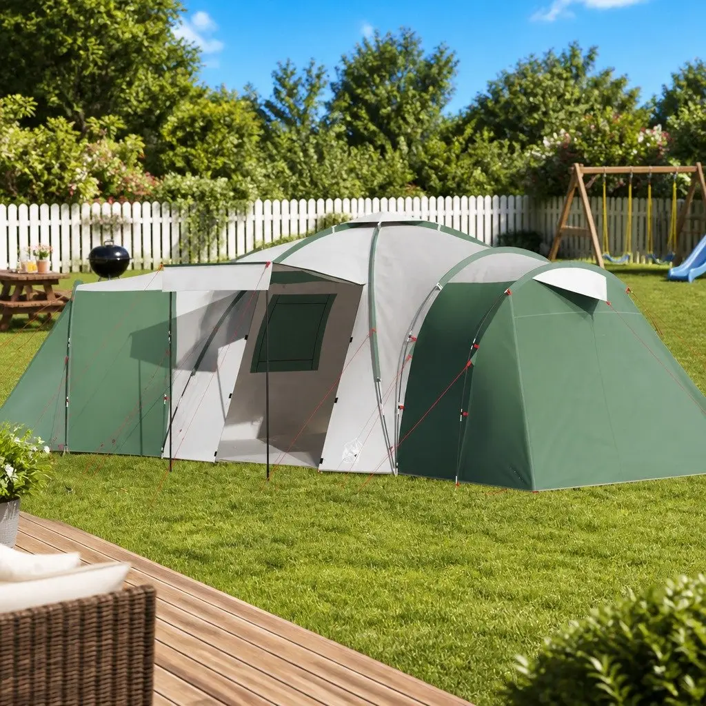 Green Family Dome Tent for 12 Persons with Rainfly