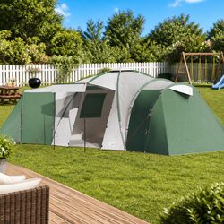 Premium Green Family Dome Tent for 12 Persons with Rainfly