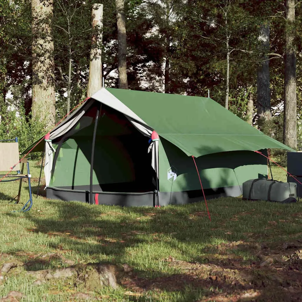 Camping Tent Polyester 2-Person Green Waterproof Taped Seams Mesh Ventilation