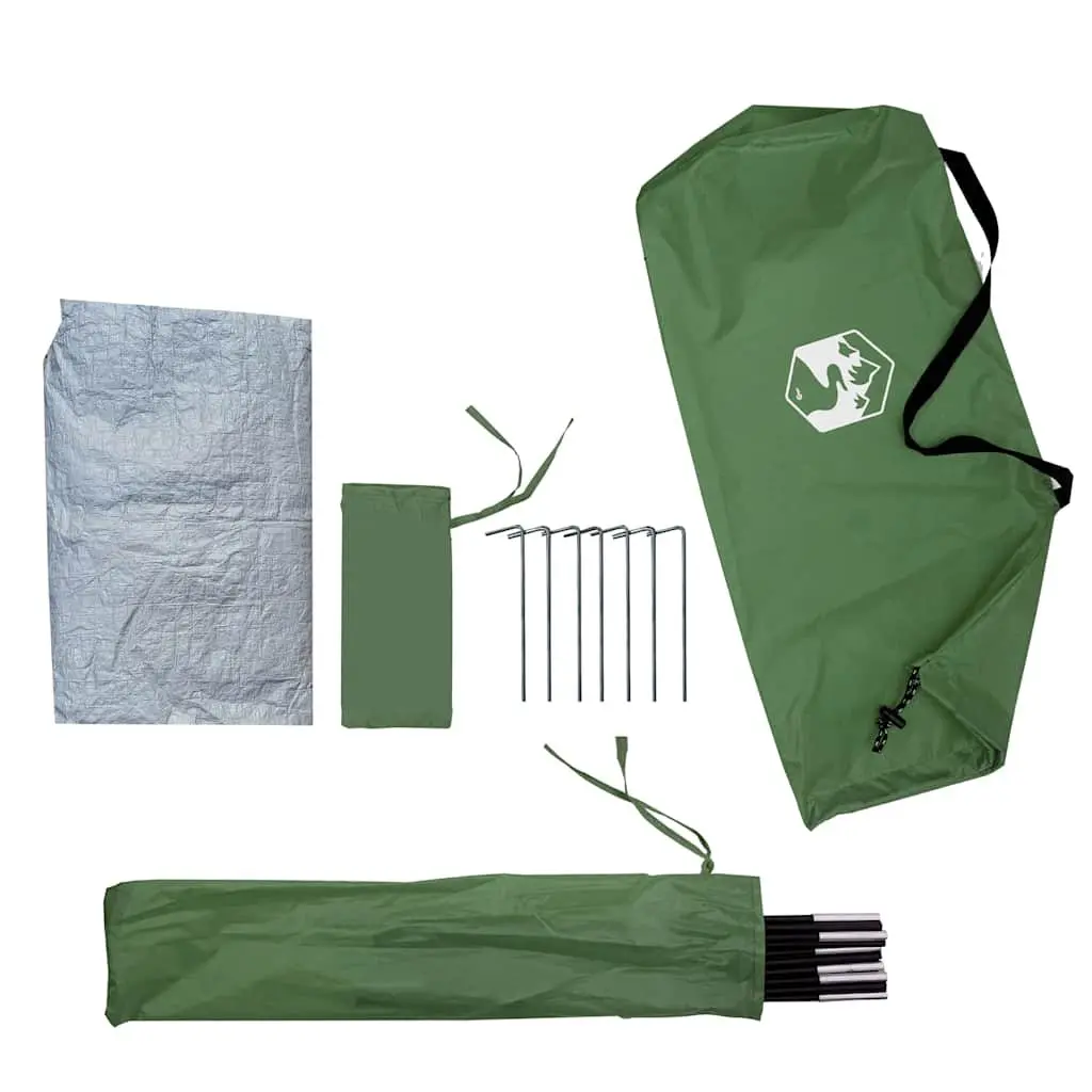 Camping Tent Polyester 2 Person Green Waterproof Mosquito Protection Easy Setup