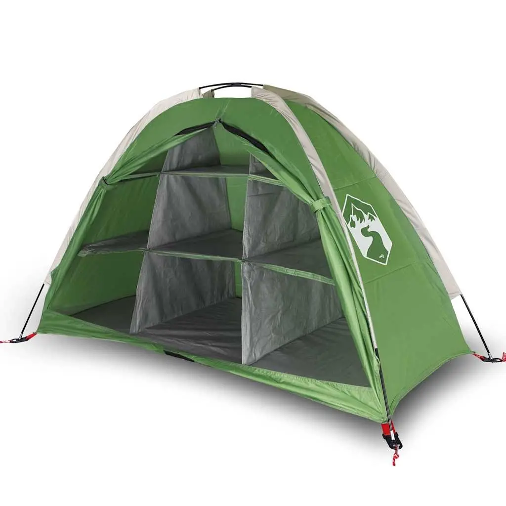 Green Waterproof Camping Organizer with 9 Compartments