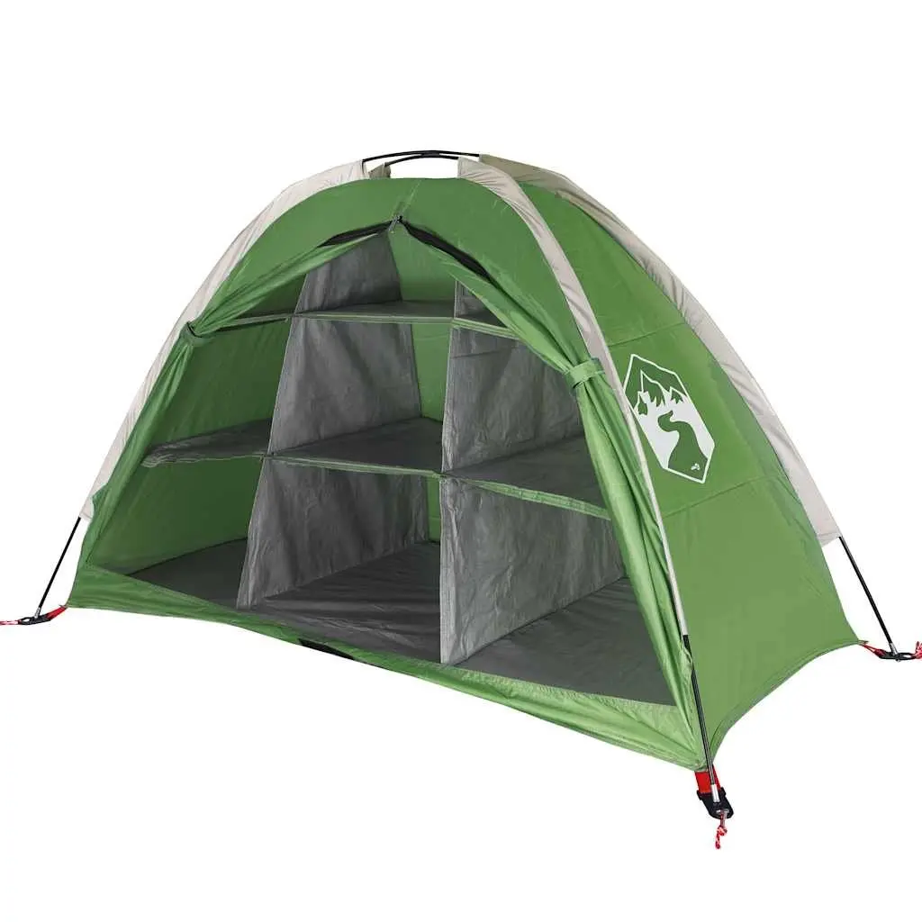 Green Waterproof Camping Organizer with 9 Compartments