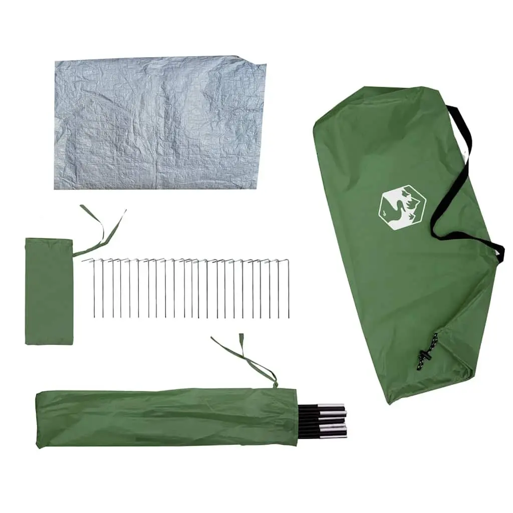 Camping Tent Polyester 4-Person Tipi Waterproof Green Portable